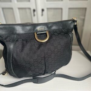 **Vintage Black Gucci D Ring Crossbody Bag – Unique Find!**